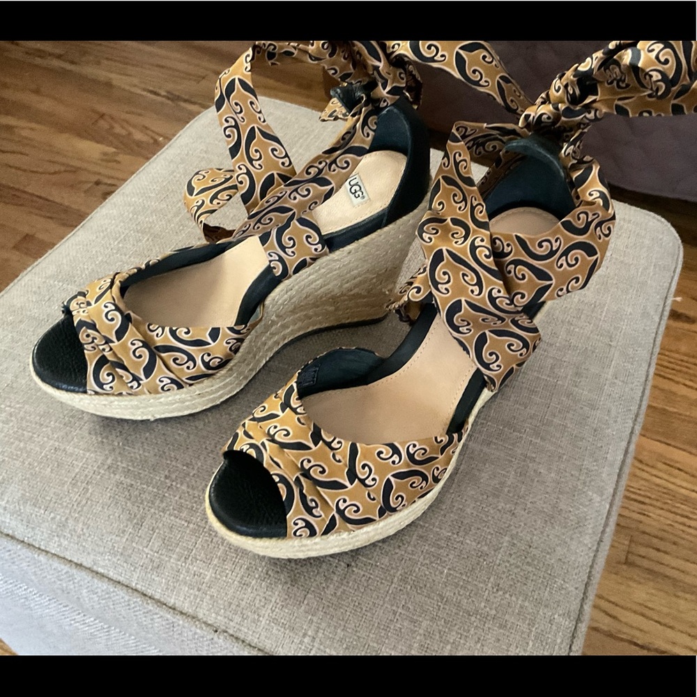UGG Australian Lucianna Marrakech Strap Wedge Size 7.5 NWB